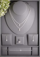 طقم مجوهرات الألماس والزركون بتصميم فاخر يناسب الم...