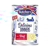 بوتشرز لحم البقري في الجيلي للقطط 400غ ديليشوس دين...