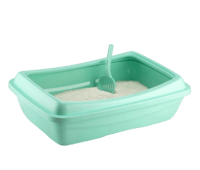 حوض رمل كبير للقطط لون اخضر