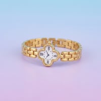 ساعة الوردة الذهبية البناتية الأنيقة ملصق ساعة لات...