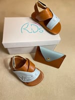 طقم نعال زبيري للاطفال و محفظة - البني