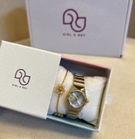 ساعة شبيهة اوميقا بناتية مع اسوارة