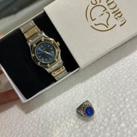 ساعة وخاتم شبيهة ادمر ذهبي وازرق