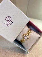 ساعة الوردة الذهبية البناتية الأنيقة ملصق ساعة لات...