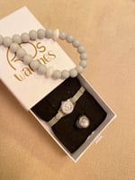 طقم شكل ساعة وخاتم وسبحة لمواليد