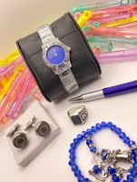 طقم ساعة اطفال ازرق