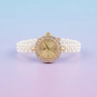 ساعة أطفال بسوار اللؤلؤ مطاط