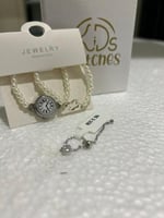 طقم شكل ساعة لاتعمل مع اسورة وخاتم فضي