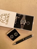 طقم ساعة اسود