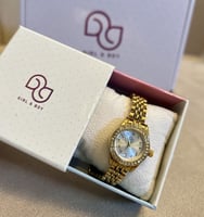 ساعة أنيقة شبيهة رولكس بفصوص