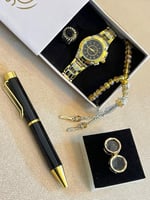 طقم فضي وذهبي