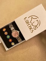 ساعة شبيه دائري وردي