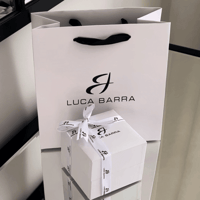 ساعه بيضاء مع وردة الحظ ماركة LUCA BARRA