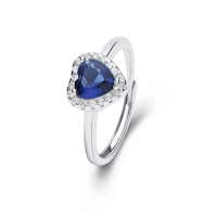 خاتم فضه قلب أزرق ماركة GioiaPura