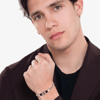 سوار رجالي فضي ماركة لوكا بار