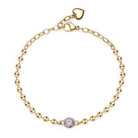 سوار ذهبي مع زيركون وردي