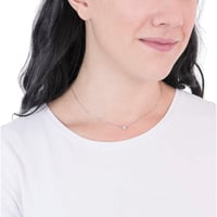 سلسال فضة نسائي بزركون أبيض أنيق