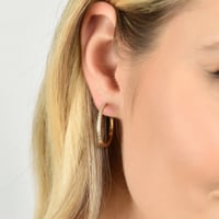 حلق ذهبي بالكرستالات من براند LUCA BARRA