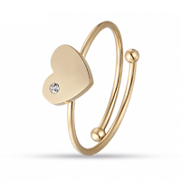 خاتم أطفال ذهبي بالقلب من براند LUCA BARRA