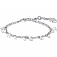 اسوارة فضيه بالكرستالات البيضاء من براند LUCA BARR...