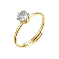 خاتم ذهبي بالكرستال الأبيض ماركة لوكا بارا