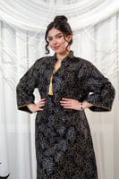 جلابية رمضانية سوداء بتطريز نحاسي فاخر