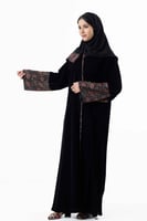 عباية شتوية بتدخيلات قماش الكشميري على اليدين والأ...