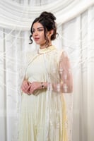 جلابية أنيقة باللون ليموني مكونة من قطعتين