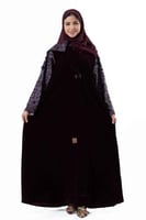 عباية شتوية عنابي مع دانتيل شك ع الكم