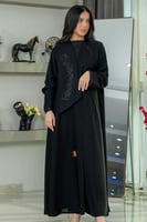 عباية كلوش بياقة أنيقة مع كرستال