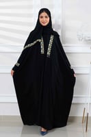 عباية بشت بتدخيلات تطريز وهدب كرستال