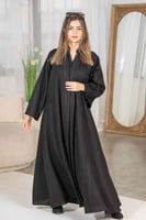 عباية كلوش بتصميم مميز مع تدخيلات تطريز اسود
