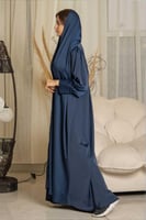 عباية بليتس كحلي كلاسيك بقصة مميزة وكم مزموم