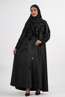 عباية شتوية نسمة اسود بتدخيلات جاكار برسم فاينل