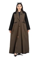 عباية رملة بليزر انيق مزين بورد الفاونيا ع الياقة