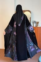 عباية غلا بقماش مخمل بنفسجي&بحري