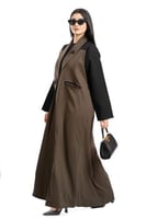 عباية رملة بليزر انيق مزين بورد الفاونيا ع الياقة