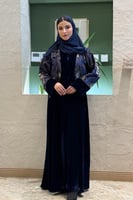 عباية مرام بقماش مخمل كحلي