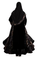 عباية غلا مخمل اسود مع شيفون مخمل