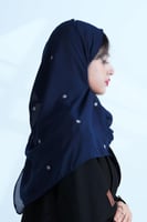 طرحة Z125 لون كحلي بتطريز فضي