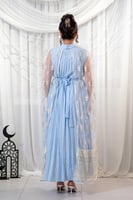 جلابية أنيقة باللون سماوي مكونة من قطعتين