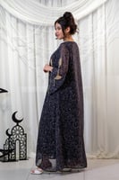 جلابية رمضانية سوداء لتثبيت ورود من شك الخرز