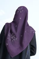 طرحة Z115 لون موف بتطريز الوان