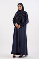 عباية نسمة بقماش شموة كحلي