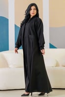 عباية سوداء ناعمة بجيوب