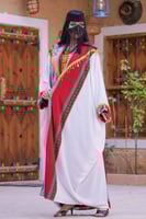 عباية يوم التأسيس مع تدخيلات قماش السدو