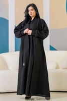 عباية سوداء ناعمة بجيوب