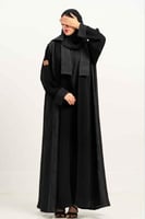 عباية كريب سراميك كوري كلوش بتدخيلات قماش جاكار