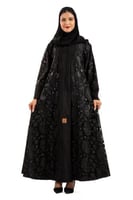 عباية أريج شتوية بدانتيل مطرز بالخيوط والترتر