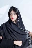 طرحة Z139 لون اسود بتطريز فضي واسود